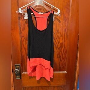 Y2K 2010s issi black and neon high low tank top